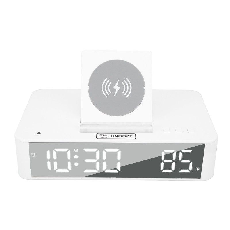 10W Digital Alarm Clock One Button Lifting LED Mirror Electronic