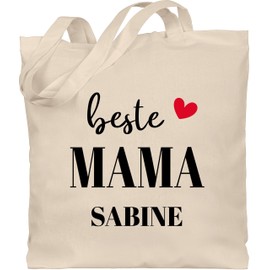 Baumwolltasche - Beste Mama Geschenk Muttertag personalisiert I Mami Geschenk Mutter I Muttertagsgeschenk für Mütter - Unisize - Naturweiß - personalisierte tasche mom mutterzagsgeschenke taschen