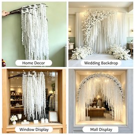 4 PCS White Artificial Yarn Amaranthus for Decor