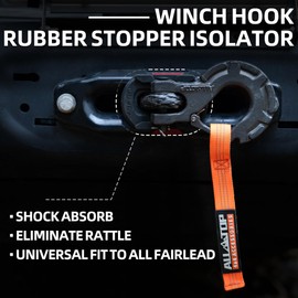 ALL-TOP Synthetic Winch Rope w/Hook & Isolator, 3/16in x 50ft, 8350Lbs UHMWPE Cable Replace Kit, Forged Hook & Rubber Stopper & Safety Pull Strap