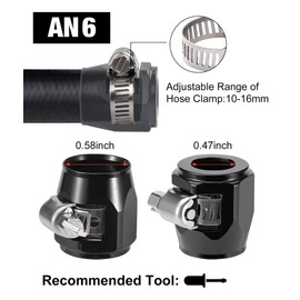 EVIL ENERGY 6AN Hose Finisher Clamp Aluminium Black 2PCS