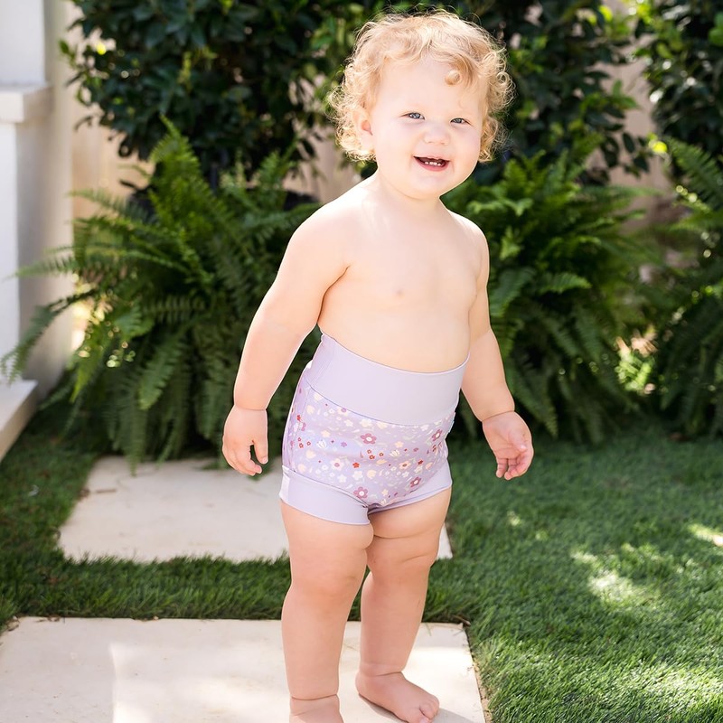 Splash About Happy Nappy Swim Nappy, Lilac Spring, 6-12 Months