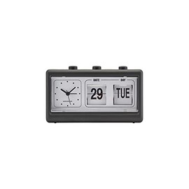 Monograph Clock, rubber, plastic, PVC and aluminium, black, 19 x 6.2 x 11.1, 410490403