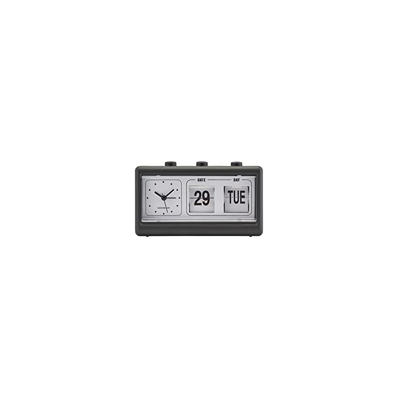 Monograph Clock, rubber, plastic, PVC and aluminium, black, 19 x
