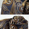 HISDERN Extra Long Floral Paisley Tie Handkerchief Men's Necktie &