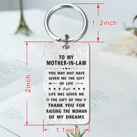 Jzxwan Mother In Law Christmas Birthday Gifts Keychain, Mother-in-Law Wedding Gifts from Groom, Thank You Mother-in-Law Key Chain, I Love Mother In Law Gifts Ideas