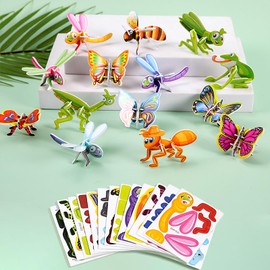 100PCS Educational 3D Cartoon Puzzle - 2024 New Themed 3D Jigsaw Puzzles Cartoon Educational Toys Art Crafts for Boys & Girls Birthday Gift, Children's Day Gifts, 3D Puzzles for Kids Toys