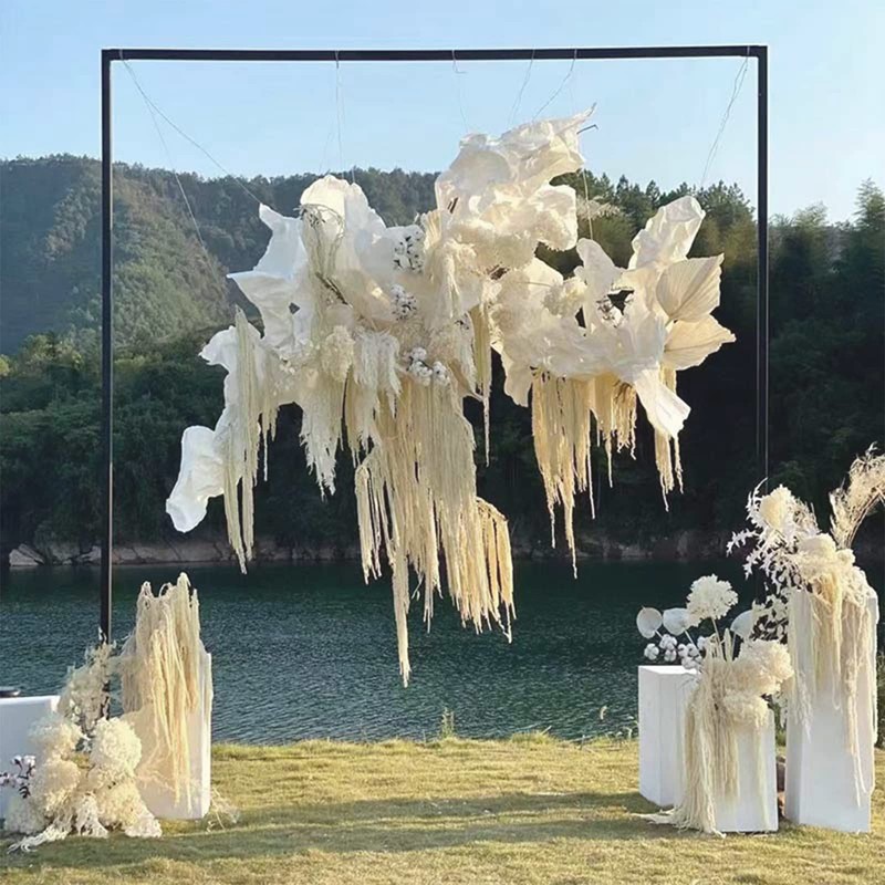 5 Pcs Cream White Hanging Amaranthus, 23" Preserved Cascading Flowers