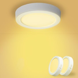 Yexati Pack of 2 Ceiling Light LED Ceiling Light Flat Round 15 W 3000 K 1620 LM IP44 Waterproof Modern Bathroom Lamp Ceiling Kitchen Lamp White for Kitchen Bathroom Bedroom Hallway Balcony Cellar