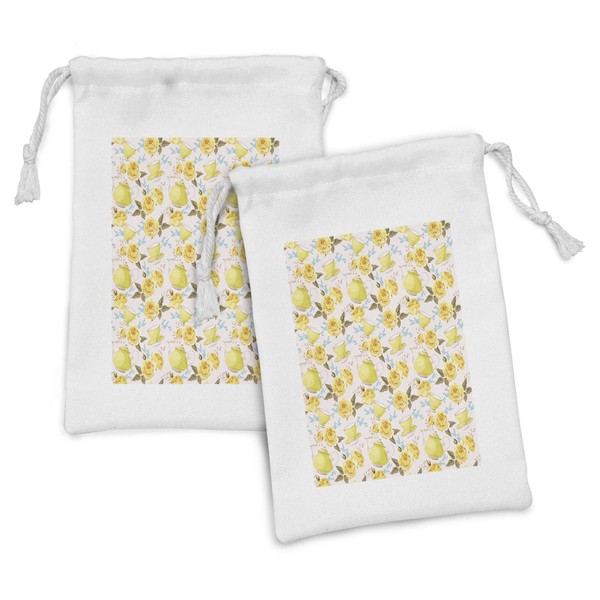 Ambesonne Tea Fabric Pouch Set of 2, Inspired Image with
