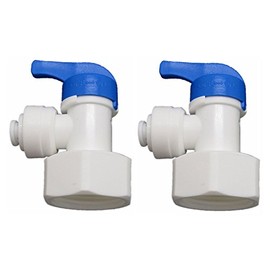 jiuwu 3/4 -Inch Female X 1/4-Inch Tank Ball Valve Quick Connect Aquarium Ro Water Pack of 2