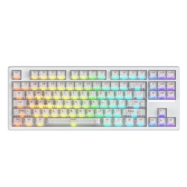 IROK FE87 V2 IMC Wired Mechanical Keyboard, Dual 8KHZ Polling Rate, Support SODC/Latency As 0.125MS/ARGB，Hot Swappable, Gasket Sturcture Gaming Keyboard (White)
