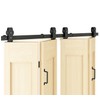 DIYHD 88" Bi-Fold Sliding Barn Door Hardware for 4 Doors,Fit