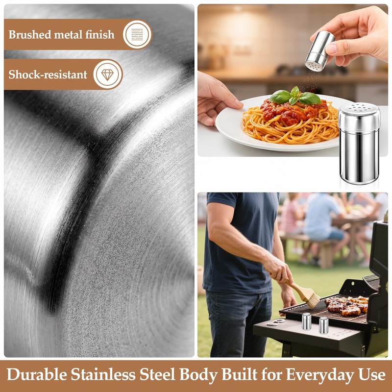 Mini Stainless Steel Spice Jars 4 Pack, Portable Seasoning Containers