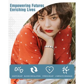 Jecanori Magnetic Bracelets for Women - Titanium Steel Magnetic Bracelet - 3800 Gauss Ultra Strength Magnets - Adjustable Length Wristband with Gift Box