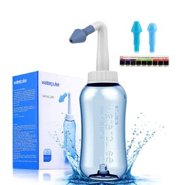 Darate Darate Neti Pot Sinus Rinse Bottle 300 ML, Nose Wash Cleaner Pressure Rinse Nasal Irrigation for Adult & Kid BPA Free with Sticker Thermometer (300ml Bottle)