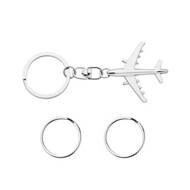 Pliwcas Airplane Charm Keychain for Women Men Flight Crew Pilot Gift Keychain for Airplane Lover Silver Aircraft Aviation Travel Key Chain for Travel Lovers Birthday Christmas Gifts for Men Women