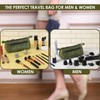 TheAntiq Green Leather Cosmetic Bag for Women & Men -