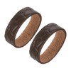 uxcell 2Pcs Leather Belt Loop Keepers - Irregular Pattern Ring