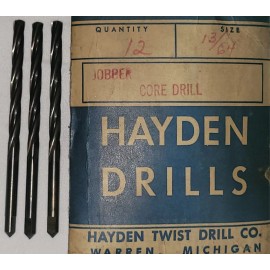 Hayden Drills 3 PCS 13/64" Core Drill Jobber Length 4 Flute HSS Spiral Flute RH Cut Hayden