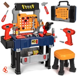 Ochido Boy Toys for 3 4 5 Years Old - Kids Tool Bench,Realistic Toy Tools,Multifunctional Transformable Toolbox,Pretend Play Kids Tool Set Gifts for Toddlers Boys