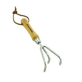 Kent & Stowe 3 Prong Cultivator - Stainless Steel Hand Cultivator - Hardened Soil Break Up Garden Claw with Ash Handle Length 28cm