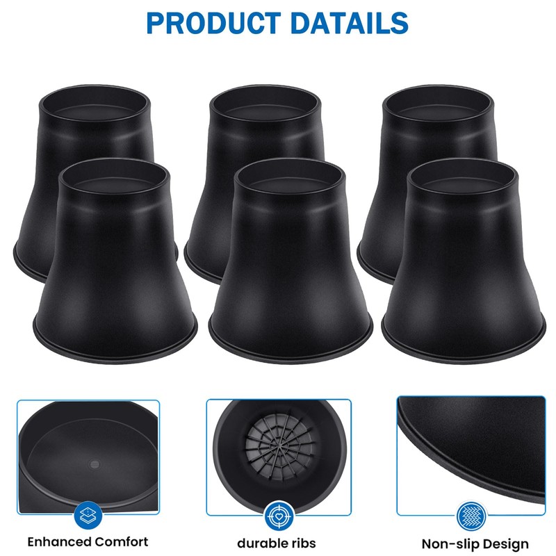 ANNKUT Bed Risers 6 Inch Heavy Duty, Round Furniture Risers