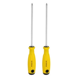 HARFINGTON 2pcs PH2 Phillips Screwdriver #2 9.8" Magnetic Screwdrivers 5.9" CR-V with Ergonomic Handle for DIY Repairing, Yellow