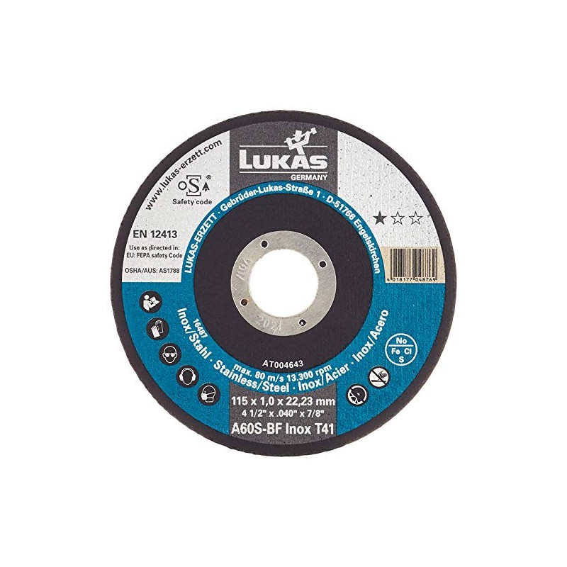 Cutting disc, 115 x 1.0 x 22.2 mm Metal, Straight