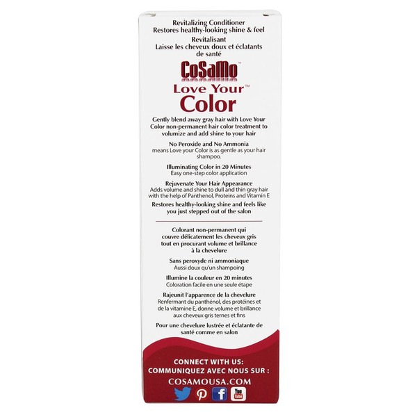 Cosamo Love Your Color, No Ammonia, No Peroxide Hair Color, #755 Light Brown (Pack of 6)