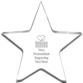5" H Star Health Care Heroes Acrylic Award - Customized Presentation Trophy for Frontline Workers, Includes Free Laser Engraving Prime