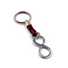 Key Ring Infinity Beautifully Crafted on Leather Cord 8 cm