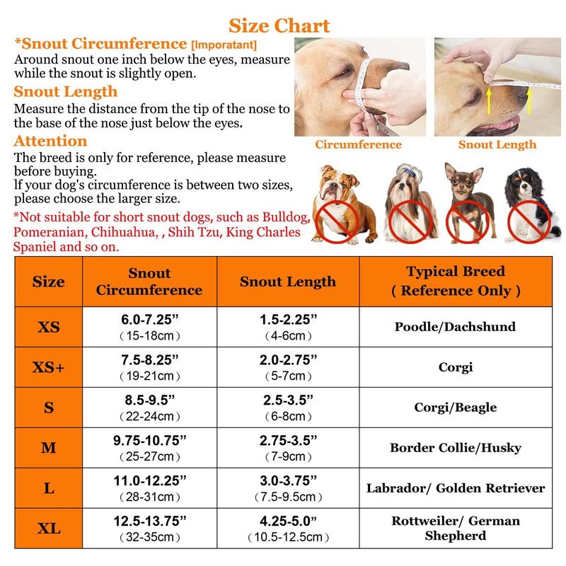 Dog Muzzle, Soft Mesh Muzzle for Small Medium Large Dogs