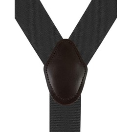 Moulen Men's Y-Back 1.4 Inches Wide 4-Clips Adjustable Suspenders, Gray