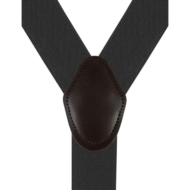 Moulen Men's Y-Back 1.4 Inches Wide 4-Clips Adjustable Suspenders, Gray