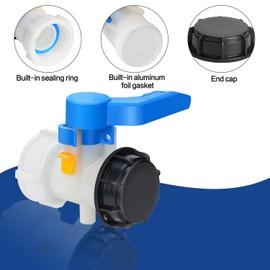 drado IBC Container Flap Valve DN40 (62 mm) Stop Valve Tank Adapter, IBC Tank Accessories, IBC Water Tank Adapter Universal Flap Hah for Water Tank