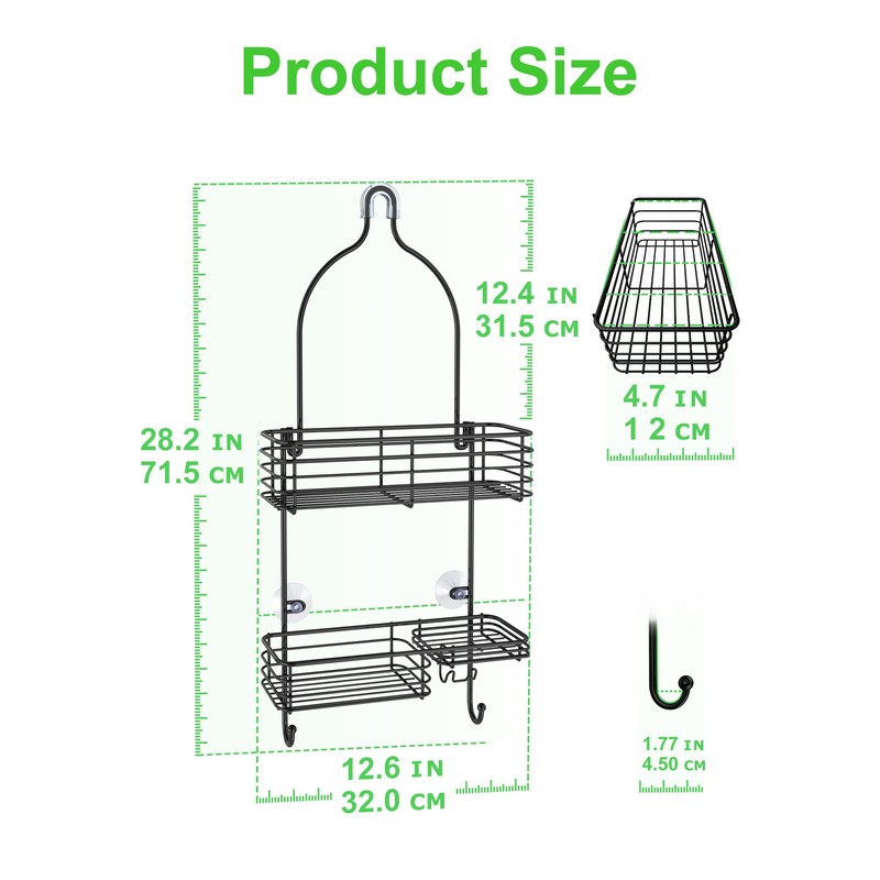 SMARTAKE Hanging Shower Head Caddy, Rustproof Bathroom Shower Shelf Organizer,