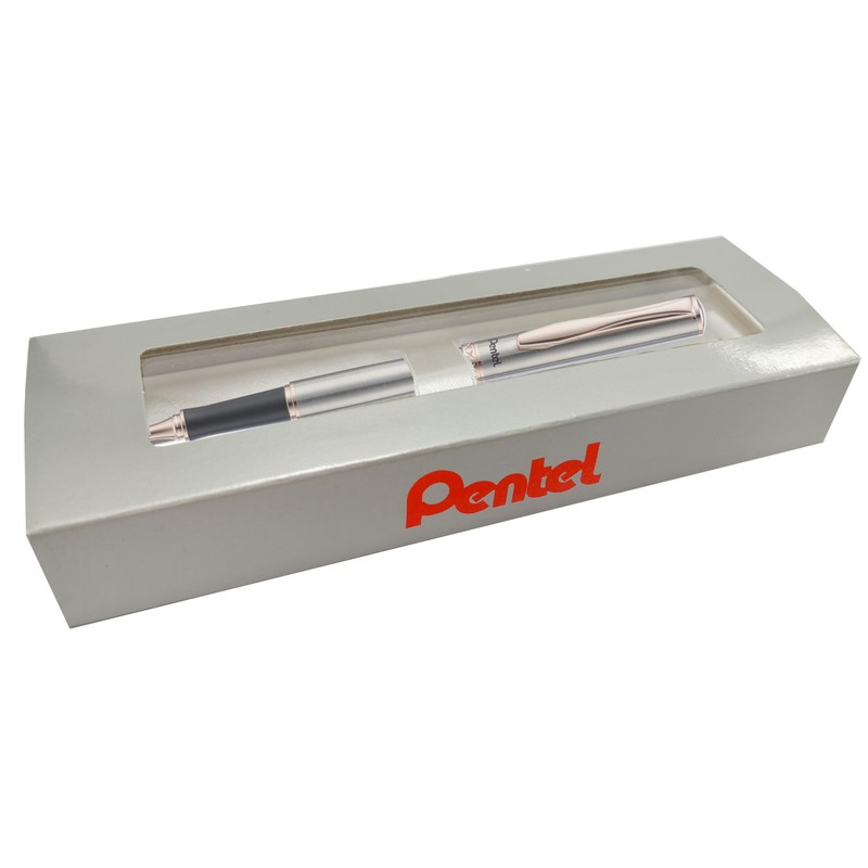Pentel Australia K600PG-PBOX Gifts Sterling K600 Steel Barrel Gold Trim