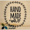 Momenta Hand Made with Love Heart Red Rubber Wood Stamp