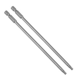 sourcing map 2 Pcs T20 Magnetic Torx Screwdriver Bits, 1/4 Inch Hex Shank 5.9-inch Length S2 Security Tamper Proof Screw Driver Kit Tools