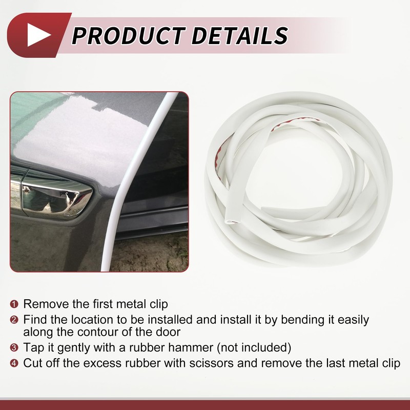 HEROFFIX 1 Pcs Car Door Edge Protective Strip Adjustable Car