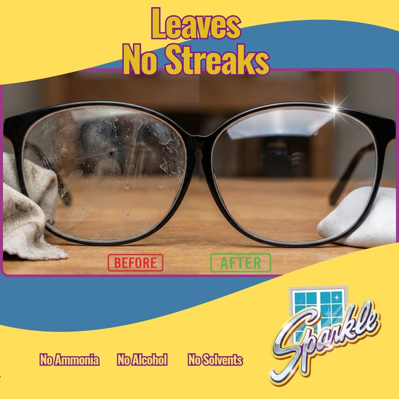 Sparkle Lens Cleaner for Glasses & Optical Surfaces – Ammonia-Free,