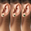 4MM Sterling Silver Earrings Cubic Emerald Green Zirconia Studs for