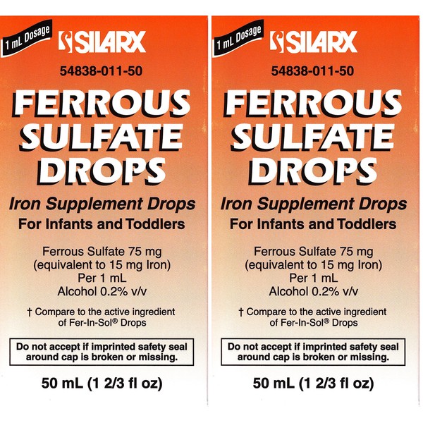 Silarx Ferrous Drops Iron Supplement Peppermint Flavor Generic for Enfamil