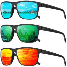 QALLY Polarized Sunglasses Men, Mens Sunglasses Polarized UV protection Lightweight Sun Glasses for Driving Fishing Golf