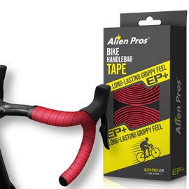 ALIEN PROS Bike Handlebar Tape Red New Model EP+ (Set of 2) - Wrap Your Bike for an Awesome Comfortable Ride - Enhance Your Bike Grip with These EVA PU Plus Bicycle Handle bar Tape, Red