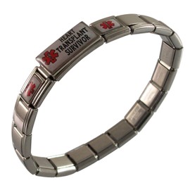 Gadow Jewelry Heart Transplant Survivor Medical Alert ID Bracelet for Men or Women Stainless Steel Awareness