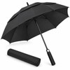 Oversized Windproof Golf Umbrella with Double Canopy, Automatic Open, Fiberglass