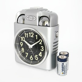 Atlanta Alarm Clock, Plastic, silver, 13,5x16 cm