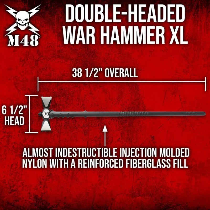 M48 Double-Headed War Hammer XL And Sheath | 2Cr13 Stainless